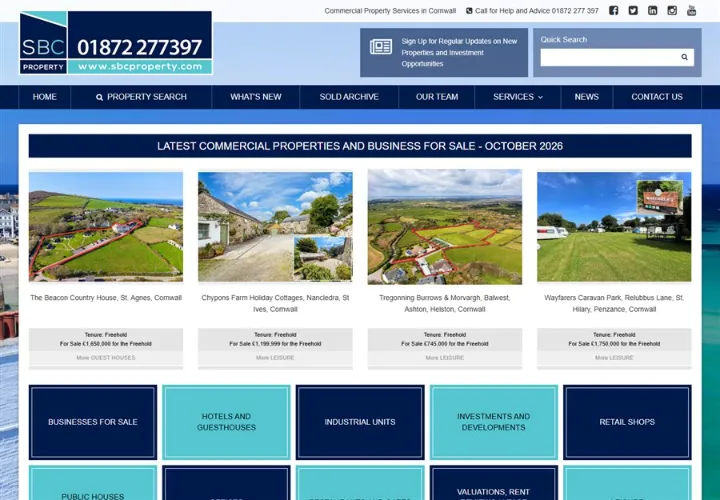 Scott Burridge Commercial website, commercial property for sale in Cornwall